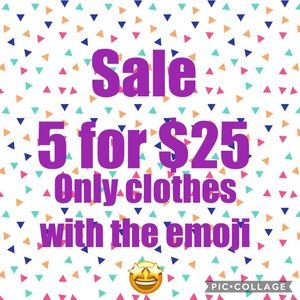 🤩 5 for $25 clothes only with emoji 🤩